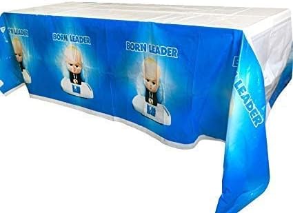 PartyToko Boss Baby Themed Birthday Party Table boss Baby Party Supplies boss Baby Party Table Cover White Blue 1pc