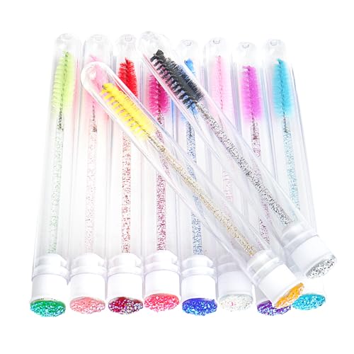 TORMEN Juego de varitas desechables para rímel, 7 brochas de pestañas de colores mixtos para mujeres con tubos a prueba de polvo, herramienta de maquillaje de pestañas y cejas