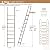 10.35FT Industrial Style Loft Ladder, 8 Steps with Black Steel Handrails & Solid Wood Steps, 450lbs Capacity, Fits 8.2-9FT Installation Height,for Attic, Kitchen, Warehouse, Bookshelf& Outdoor