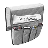 Venus valink Cabecera Cama Organizador Colgante Bolsa Almacenaje con Múltiple Bolsillos Revista Libros Soporte para Sofá Hogar - Gris