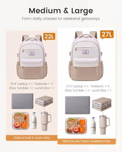 LOVEVOOK Laptop Backpack for Women Teens, 15.6" Computer Bag with 40oz Tumbler Buckle, College School Backpack,14 Pockets — view 5