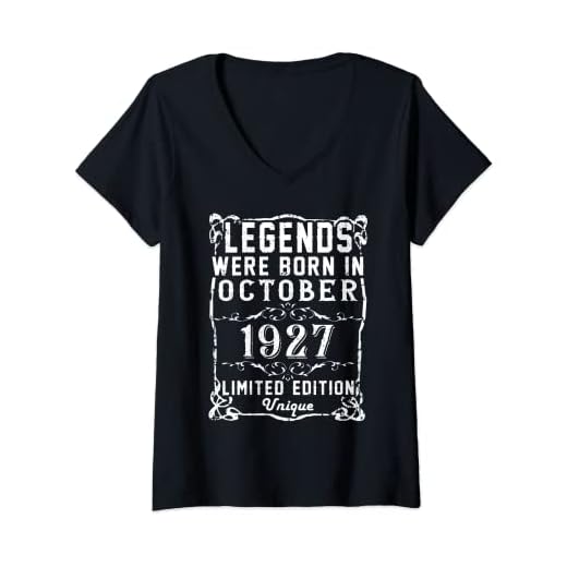 Mujer Cumpleaños Octubre 1927 Edición Limitada Regalo Used Vintage Camiseta Cuello V