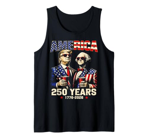 Vintage 250 Years America Anniversary 250th Trump Washington Tank Top