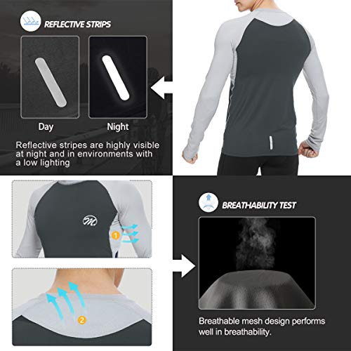 image for MEETWEE Men's Compression Shirts, Cool Dry Long Sleeve Underwear Top f