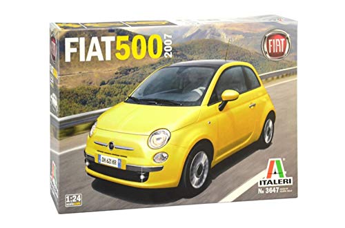 ITALERI 3647S - 1:24 Fiat "500" (2007), Modellbau, Bausatz, Standmodellbau, Basteln, Hobby, Kleben, Plastikbausatz, Unlackiert