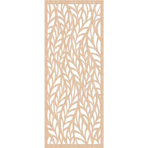 Image of Ortonville Decorative Pierced Fretwork Wood Wall Panels, 35 3 /8 inchW x 89 3 /8 inchH x 3 /8 inchT, Red Oak