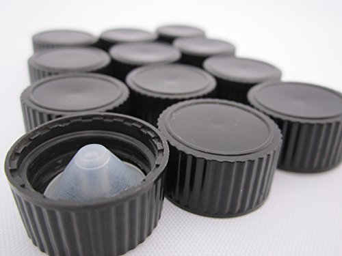 DropperStop Polycone Caps for 1oz / 2oz Dropper Bottles, Neck Finish 20-400 - Pack of 12