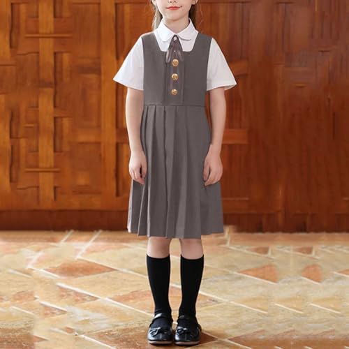 Robe pull à boutons fille uniforme finitions soignées - 2