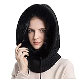 HUAMULAN Women Winter One Piece Beanie Hat Slouchy Fleece Balaclavas Face Shield Mask Neck Scarf Set Warm Earmuff Ski Snow Knit Hats Cold Weather