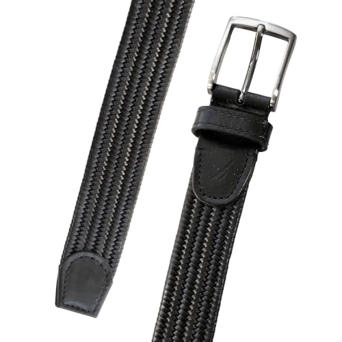 Image of Nautica Men's Casual Leather Belt | Everyday | Classic | Pants | Jeans | Khakis | Chinos | Metal Buckle