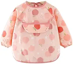 Babador Manga Longa De Proteção Dupla - Cata Migalhas - Maçãs