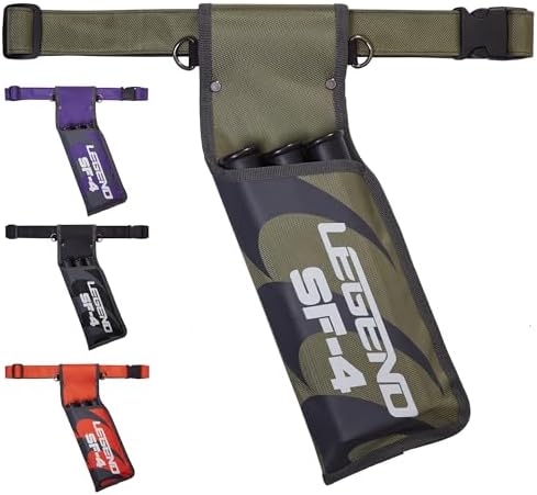 Legend SF4 Field Quiver for Arrows – Beginner-Friendly Arrow Quiver with 3 Arrow Tubes, Durable Right-Handed Archery Quiver with Adjustable Belt Strap, Waist Quiver Arrow Holder for Field Archery
