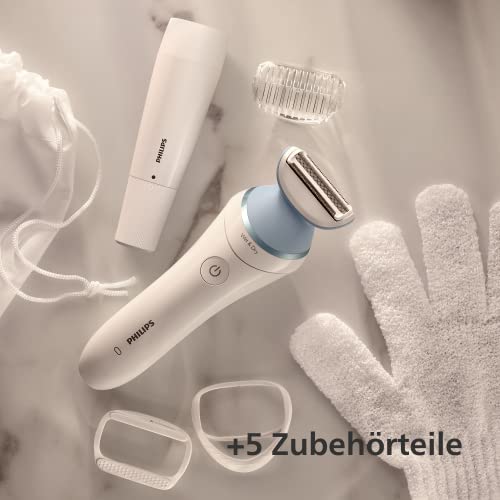 Philips Lady Shaver Series 8000 – Kabelloser Nass- Trockenrasierer inkl. 5 Zubehörteilen & Gesichtshaarentferner (Modell BRL166/91) – Ansicht 6