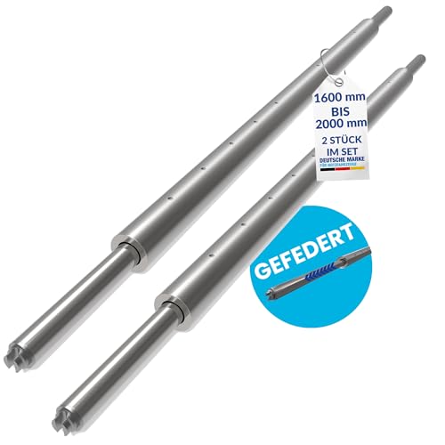 Lot de 2 barres de blocage rondes, barres de blocage, barres de serrage, 1 600 à 2 000 mm, tourillon combiné 19/24 mm, pour rail d'aviation, rail d'ancrage combiné,...