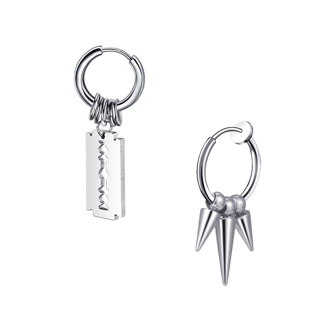 Yellow Chimes Mens Hoop Earrings For Men Stainless Steel Combo