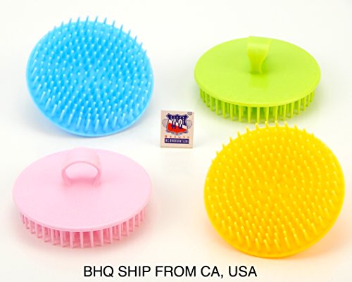 Scalp Shampoo Massage Brushes 4-Pack (Assorted Colors)