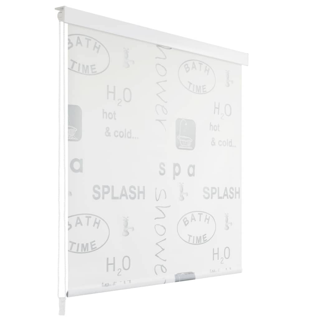 Chusui Tenda a Rullo per Doccia 100x240 cm con Scritta Splash,Tenda a Rullo per Doccia,Tenda Bagno Doccia,Tenda a Rullo per Doccia e Vasca da Bagno