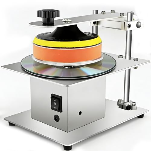 RETRIN Pulidora de Discos 200W con chasis Reforzado de Acero Inoxidable, máquina rectificadora para eliminación de rayones, Limpieza Profunda y recuperación de Datos en Discos ilegibles