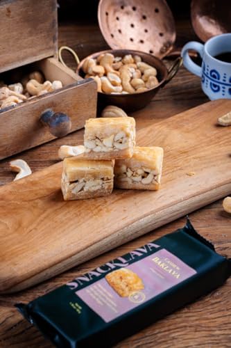 Snacklava Cashew Baklava - 6 Pack (18 Pieces) - No Artificial Ingredients, Colors or Preservatives - Premium Handmade Pastries