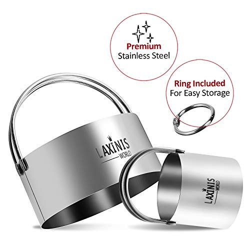 Laxinis World Biscuit Cutter Set, 5 Pieces Round Cookies Cutters With Handle, 18/8 Stainless Steel Graduated Circle Pastry And Dough Cutters #TOP2