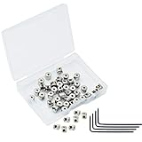 SUBANG 40 Pieces Pin Keepers Pins Locks Pins Backs Locking Clasp Locking Pin Keeper Backs with 4 Wrench All in Storage Case,5mm x 6mm