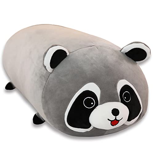JIEBEI Cute Raccoon Plush Pillow, Raccoon Stuffed