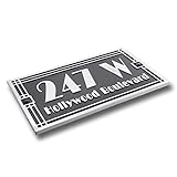 The Metal Foundry House Number Address Plaque Art Deco Line Style. Cast Metal Personalised Yard Or...