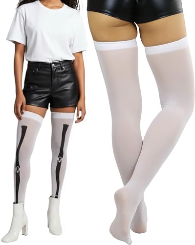 Image of ToBeInStyle Women's Scary Skeleton Leg Bones Halloween Hosiery Tights & Thigh High Stockings