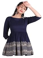 NeeModa Women's Rayon Printed Blue Casual Long Top (XXXXX-Large)