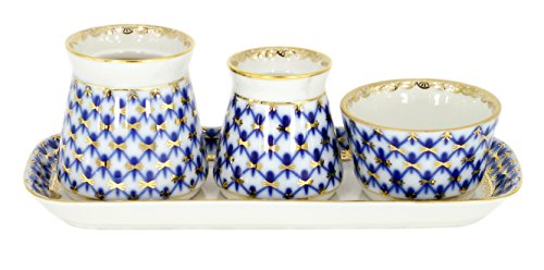 Lomonosov Imperial Porcelain Cobalt Net Tableware Teaware Collection (Spice Set)
