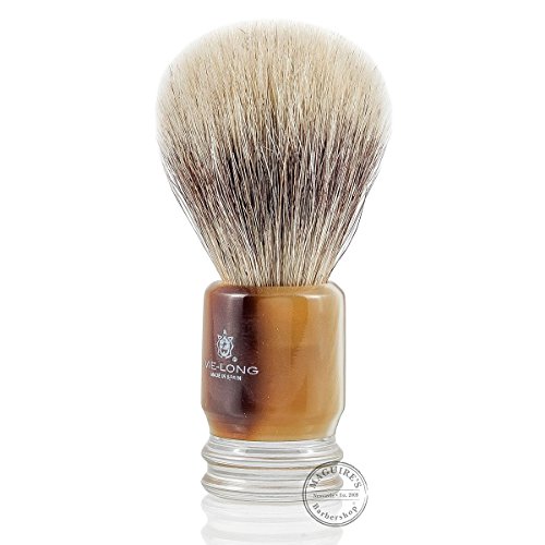 Vie-Long 13052 Horse Hair Shaving Brush, Brown Acrylic Handle