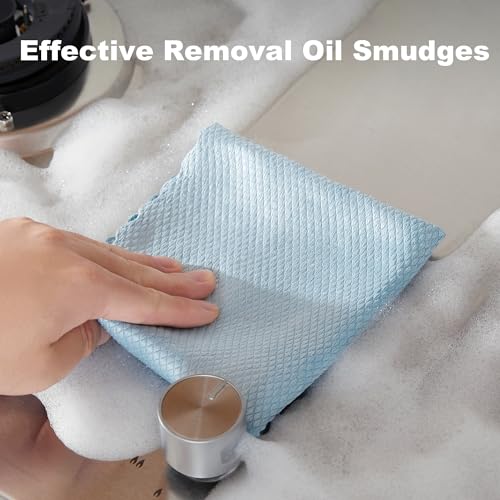Image of JOYMOOP Fish Scale Streak Free Magic Glass Window Cleaning Cloth, Microfiber Cleaning Cloth, Reusable Absorbent Shiny Wipes, Microfiber Towels, Lint Free Dish Drying Polishing Towels, 5 pcs