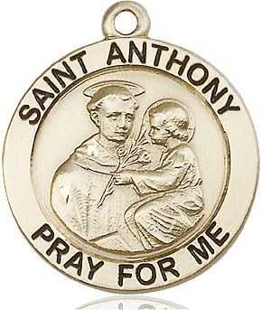 14kt Gold Filled St Anthony Pendant on a 20 inch Gold Filled Light Rope Chain.