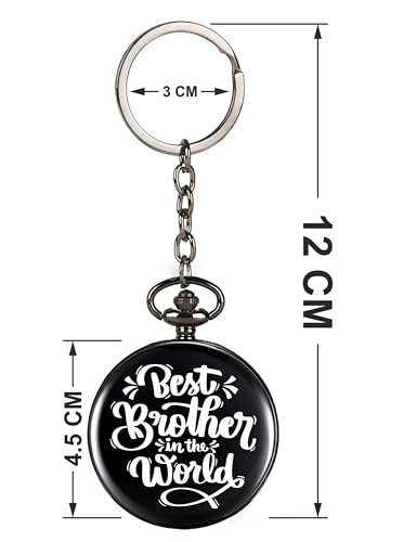 Image of Vintage Gandhi Style Pocket Watch with Engraved Designs & Messages Royal Black Analog for Men Women & Kids Includes Key Ring for car or Bike Keys Ideal Gift