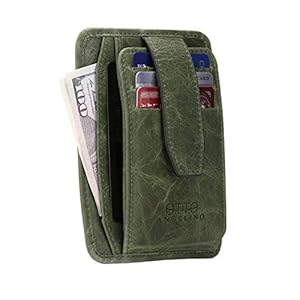 Otto Minimalisten Mannen Portemonnee met Snap Gesp – Slim, Italiaans Leer Credit Card Holder – Munt met Rits – Snelle Toegang voor Persoonlijk en Vak, RFID-Blocker