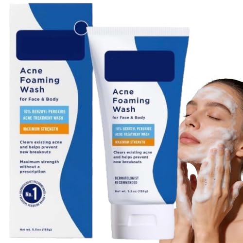 10% Acne Gentle Hydrating Face Cleanser for Women Sensitive Face Wash with Hyaluronic Acid Fragrance-Free Hydrating Daily Face Wash for Oily Skin156g