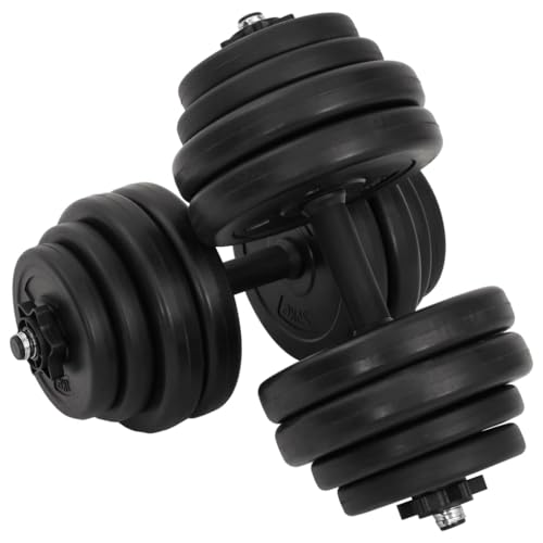 Runheo Mancuernas cortas ajustables de 2 x 15 kg con barras antideslizantes y discos acolchados para entrenamiento de fuerza en casa Homegym muscular, entrenamiento, gimnasia, fitness, entrenamiento