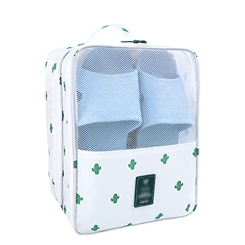 Bolsa de almacenamiento de zapatos verde portátil para viajes de gran capacidad
