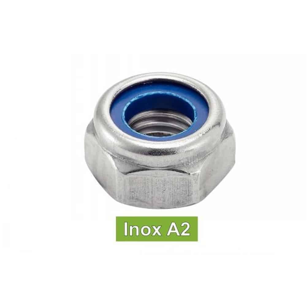 D-Work, 10 dadi esagonali non bloccabili con anello in nylon, M30 mm, DIN 985, in acciaio inox A4