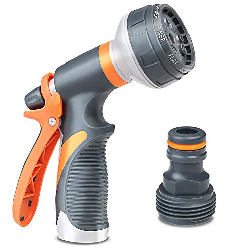 Garden Hose Nozzle,Water Hose Nozzle Heavy Duty Hose Spray Nozzle with 8 Adjustable