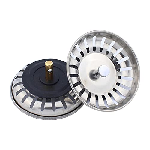 Ncheli 2 pcs Siebkörbchen Abflusssieb,Spüle Plug Loch Sieb Edelstahl Spüle Abfall Stopper Universal Spülbecken Sieb Abflussstopfen Küche Küchenspüle für Küche Badezimmer Dusche Cover