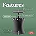 Keter Pacific Cool Bar Outdoor Patio Furniture and Hot Tub Side Table with 7.5 Gallon Beer and Wine Cooler, Dark Grey