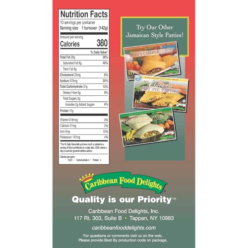 Jamaican Style Patties, Baked (Spicy), individually Wrapped Patties (10)