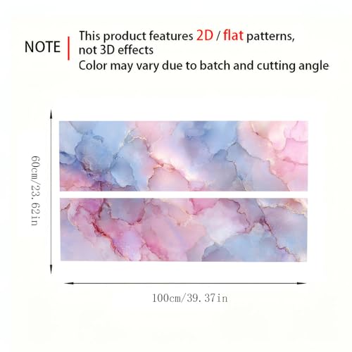 Image of Desk Sticker 39.37 x 23.62 Inch Pastel Ink Marble Texture with Gold Veins Watercolor Cloud Blush Blue Pink Decorative Desktop Cover for Home Office Study Table Art Craft Workspace