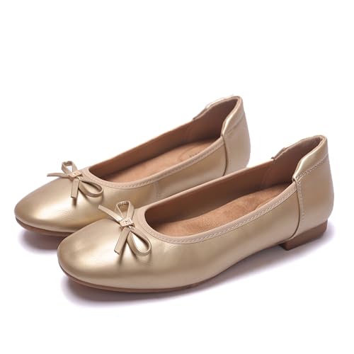 Image of Women's Comfortable Round Toe Bow Ballet Flats Shoes