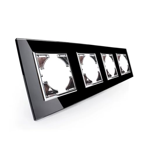 Support en verre noir horizontal pour 4 éléments de design moderne - 2