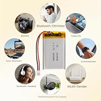 LiPo Akku 3,7V 900mAh 603048 mit JST-Kabel – Wiederaufladbarer Lithium Polymer Akku für Bluetooth-Lautsprecher, DIY-Projekte und Elektronikgeräte – Ansicht 5