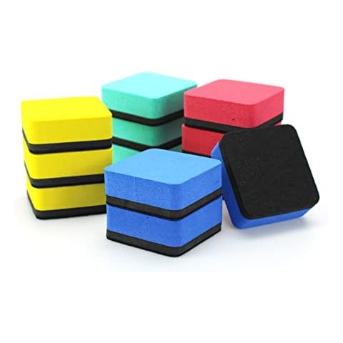 Dry Erase Eraser,12 Pack Magnetic Whiteboard Erasers,Small Dry Erase Board Erasers for Classroom, Home, and Office (12) Cover