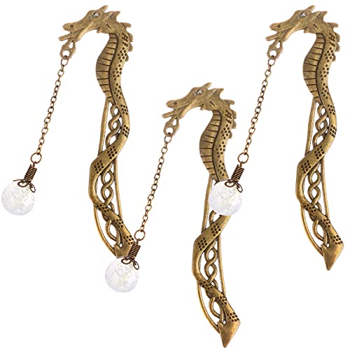 3 Pcs Retro Glow in The Dark Book Mark Dragon Luminous Bookmark by OBANGONG