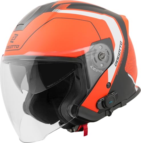 Bogotto H586 BT Illus Bluetooth Jethelm, schwarz matt/orange, L